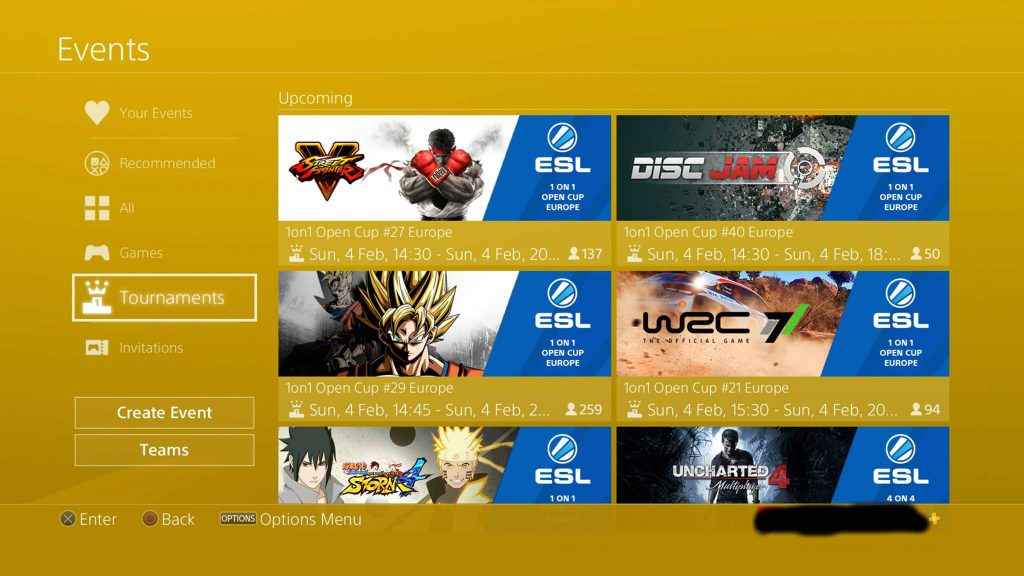 ps4 team tournaments
