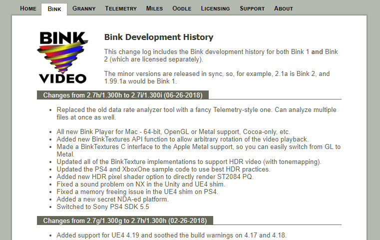 bink video ps5 rumor