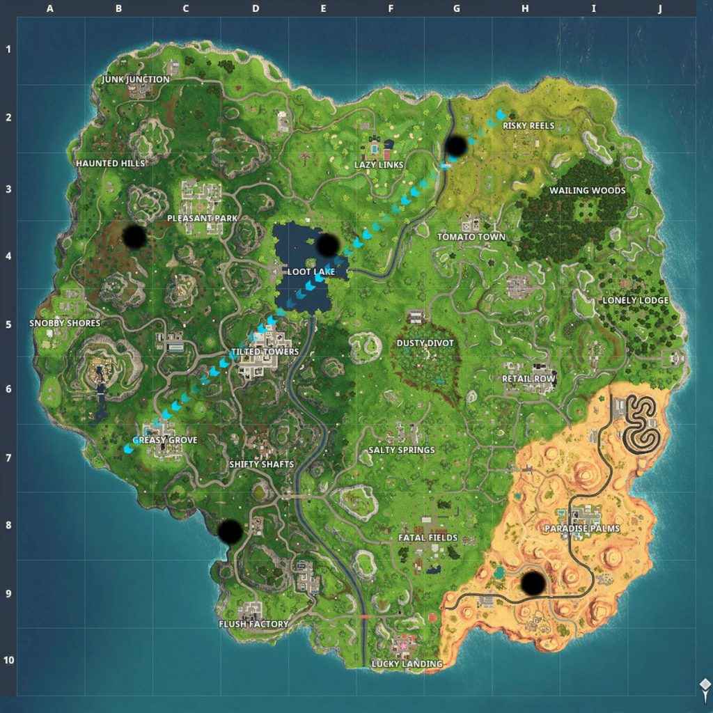 fortnite skeet shooting locations