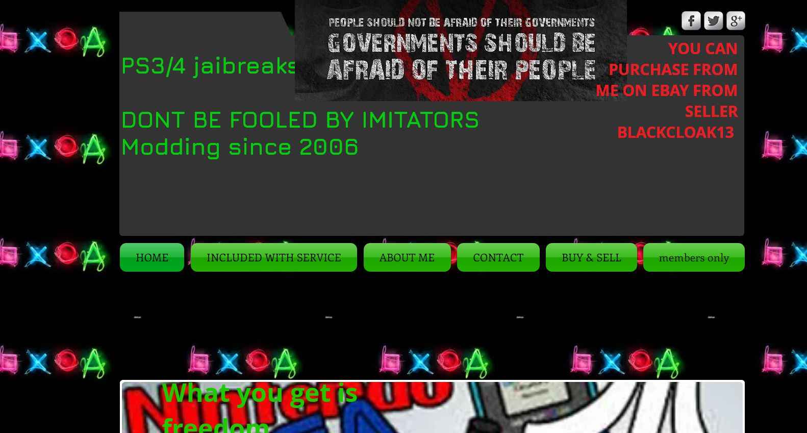 The man's website can still be viewed online.