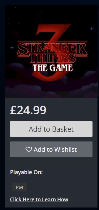 Stranger Things 3: The Game Is More Expensive On PS4 In The UK