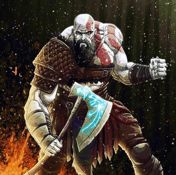 DualShockers on X: God of War Fanart Exhibits the Mighty Kratos