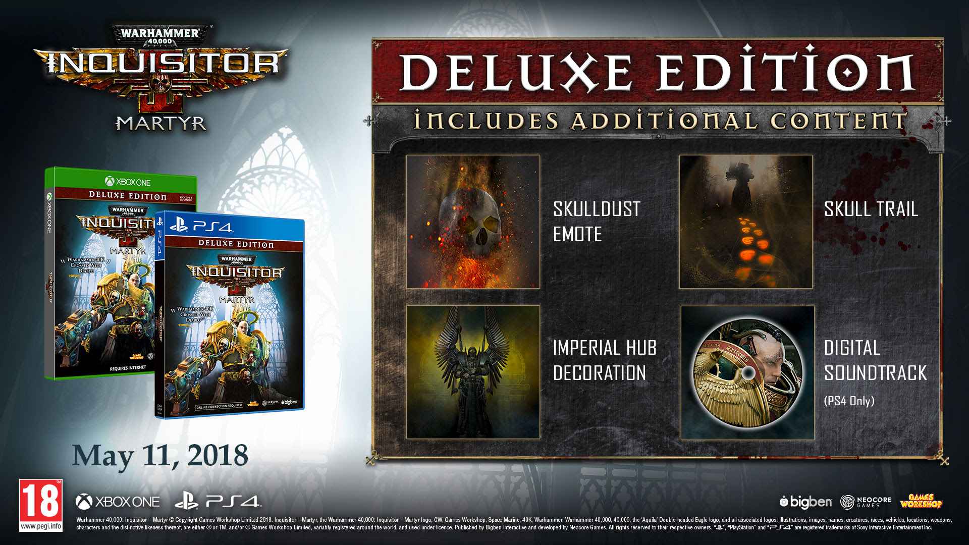 Jeu PS4 Warhammer 40,000: Inquisitor - Martyr - Bon état Boîtier France PAL