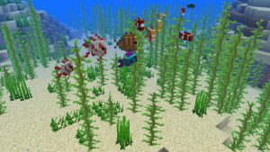 A selection of the tropical fish that can now be found in Minecraft as part of the Update Aquatic