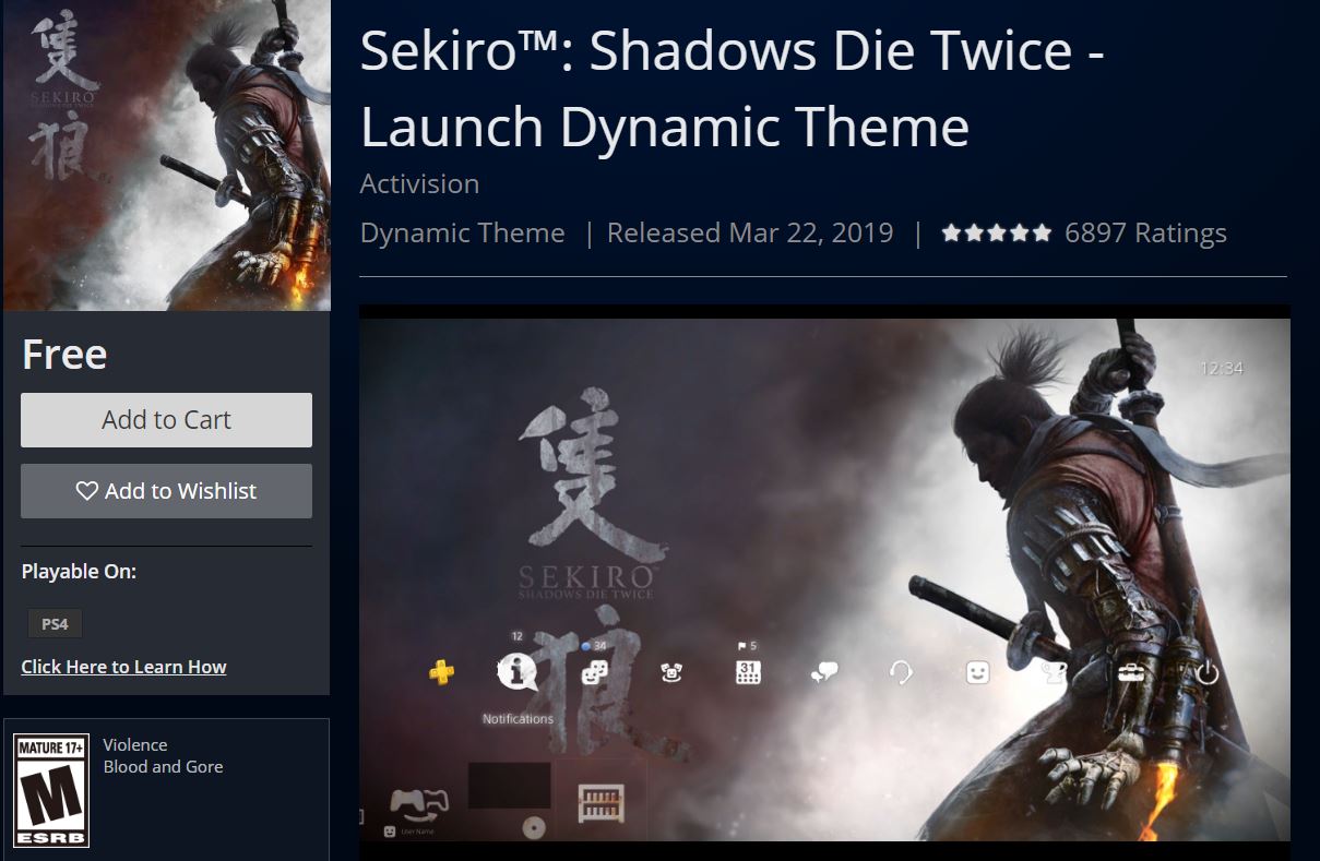 sekiro shadows die twice ps4 store