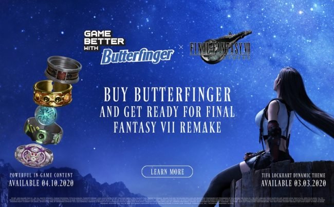 Final Fantasy 7 Remake Dlc Available With Butterfinger Candy Bars Playstation Universe