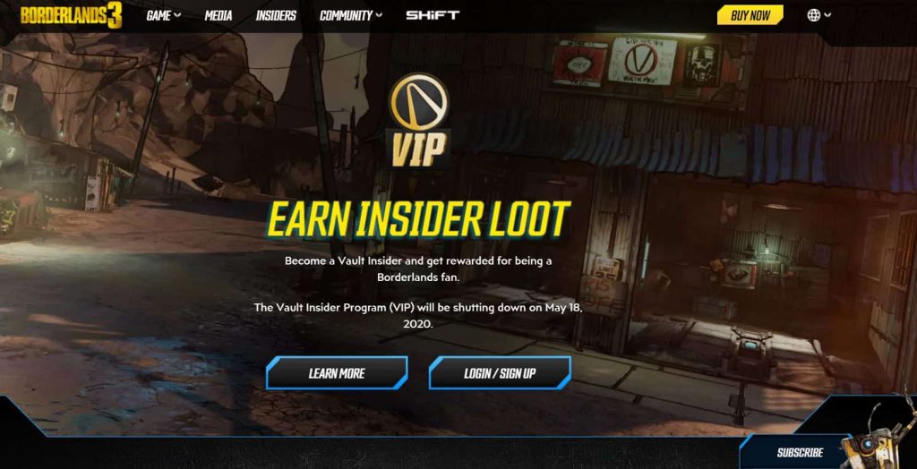 Borderlands Vault Insider Program