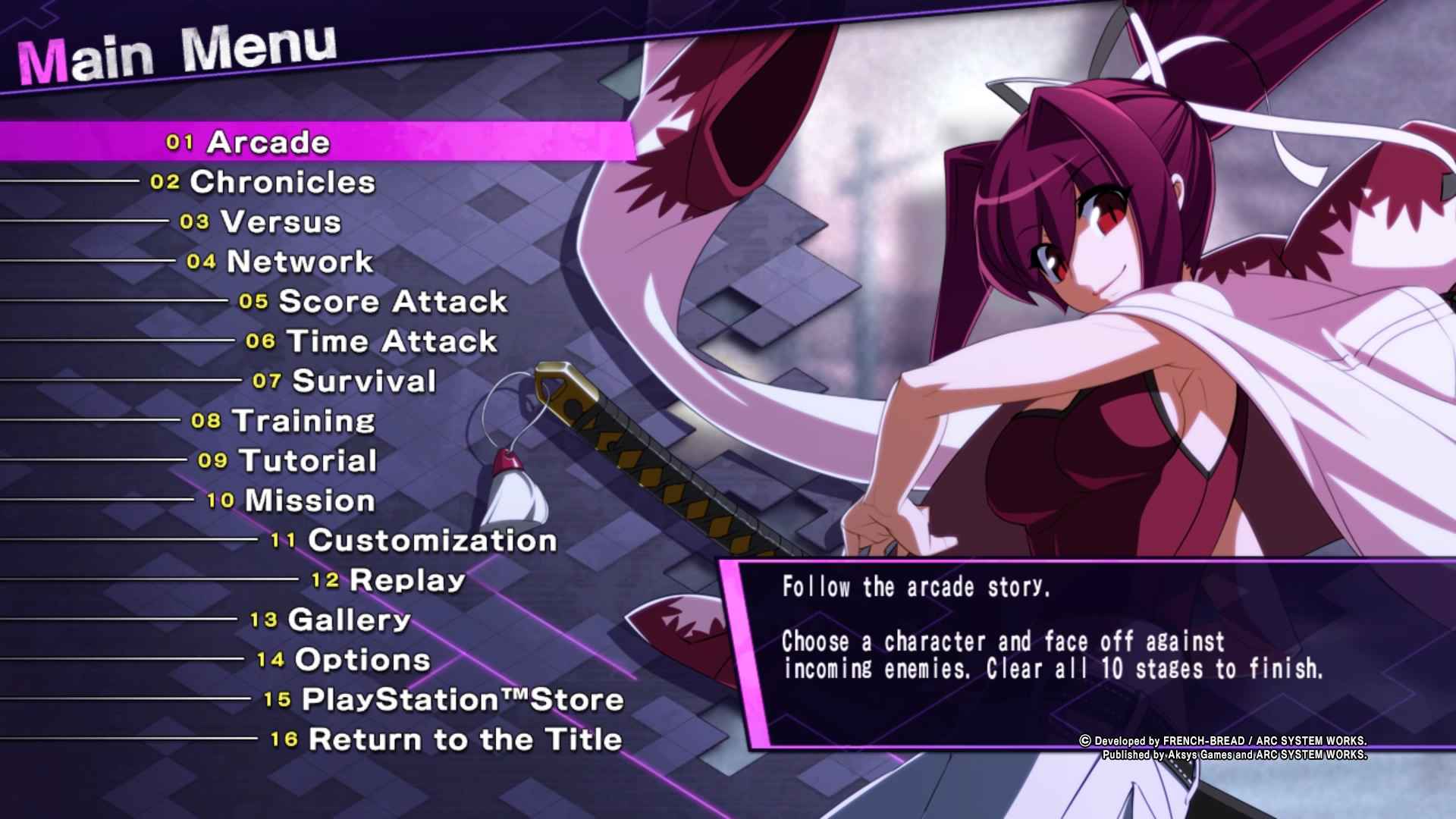 Game settings - Under Night In-Birth Exe:Late[st]