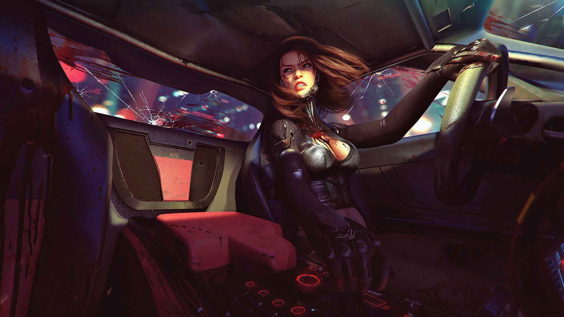 Download Cyberpunk Girl 1920 X 1080 Gaming Wallpaper