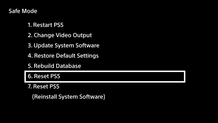 How to factory reset ps5