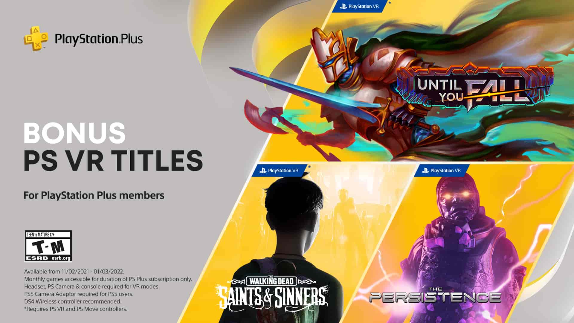 PS Plus November 2021 Bonus PSVR Games Revealed - PlayStation