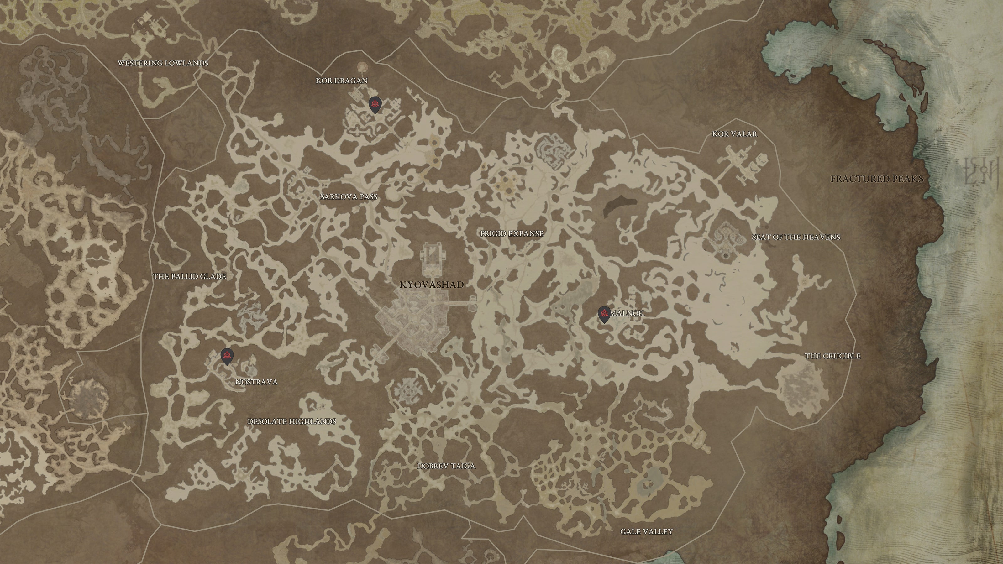 Stronghold Locations in Fractured Peaks - Diablo IV