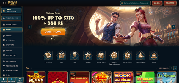 Schermata della app Wincasino che mostra bonus attivi